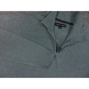Tricots St Raphael Sweater Mens Large Gray Quarter Zip Knit Embossed Pullover